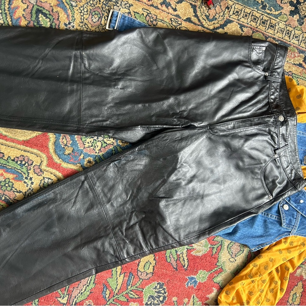 Vintage Black Leather Pants
